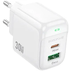Borofone BAS45A Potential PD30W+QC3.0 Dual Port Charger White