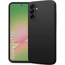 Samsung Galaxy A57 5G Silky and Soft Touch Finish TPU Silicone Back Cover Case Black OEM