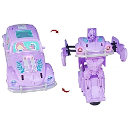 Διασκεδαστικό αυτοκίνητο, μετατροπή σε Transformer, κίνηση και μουσική Bump & Go Transforming Robot HOPE LONG 168G-49AS Lilac (oem)
