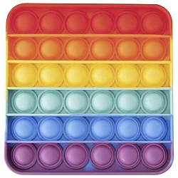 Παιχνίδι κατά του στρες Anti Stress Push Pop Bubble / Sensory Toy / Autism / Special Needs Stress Relief / Square Design in Rainbow (oem)