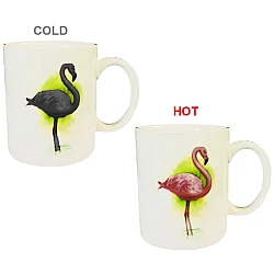 Κούπα σχέδιο Flamingo Black που αλλάζει χρώμα με την θερμοκρασία / Mug Ceramic Black Flamingo Change Color 300ml (oem)