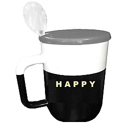 Κούπα Mug Ceramic With Teaspoon and Cup Spring Happy (oem)