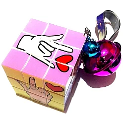 keychain Rubik's Cube Puzzle in Plastic ABS Design Love Heart (oem)