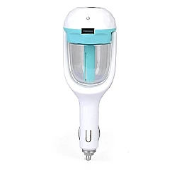Car Air Humidifier with USB Charger Port / Aromatherapy Essential Oil Aroma Diffuser / Air Purifier / Car charger / Portable Mini Ultrasonic Air Freshener Blue (oem)